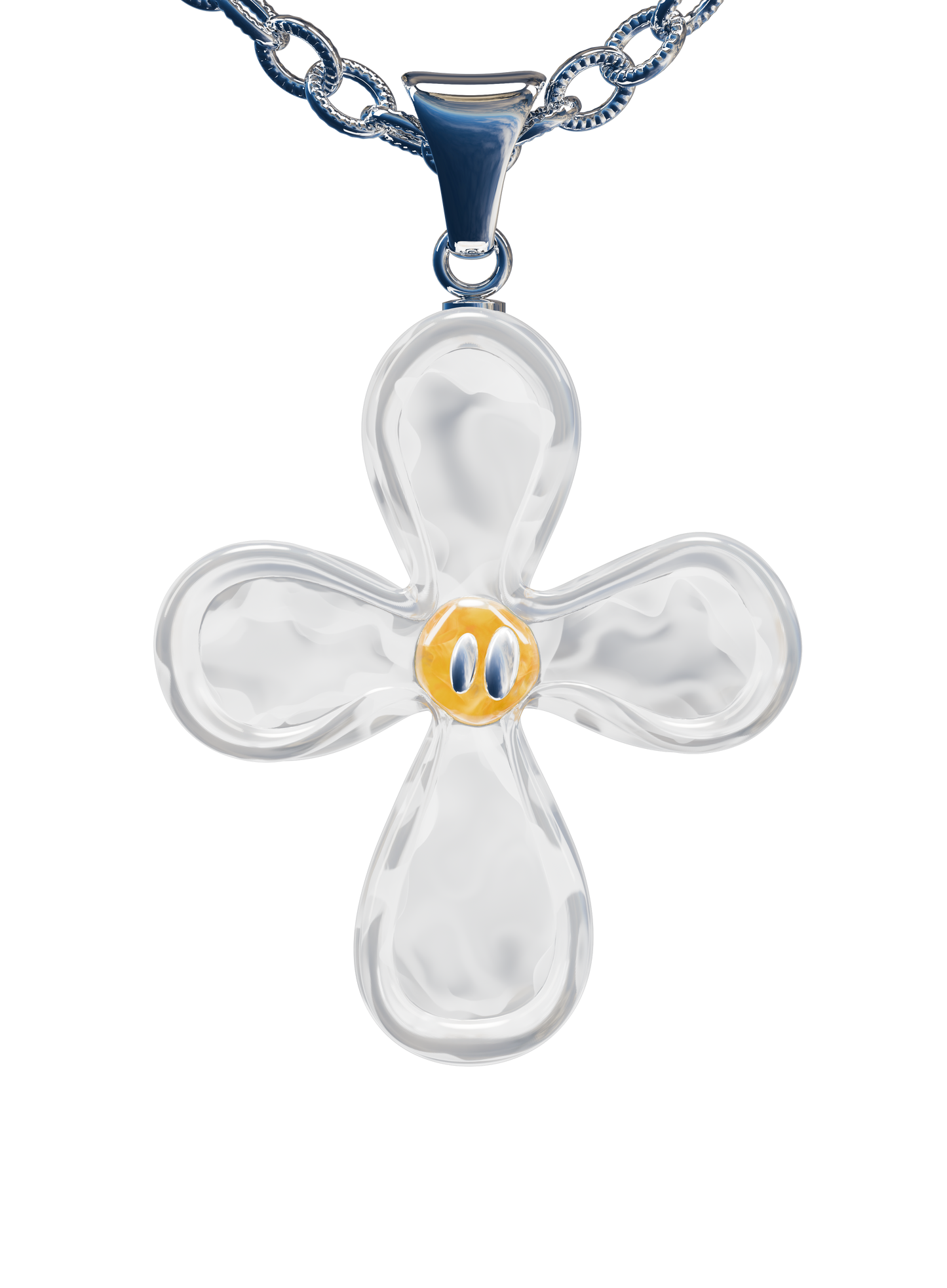 Collier Flower Lucky - Blanc & Jaune
