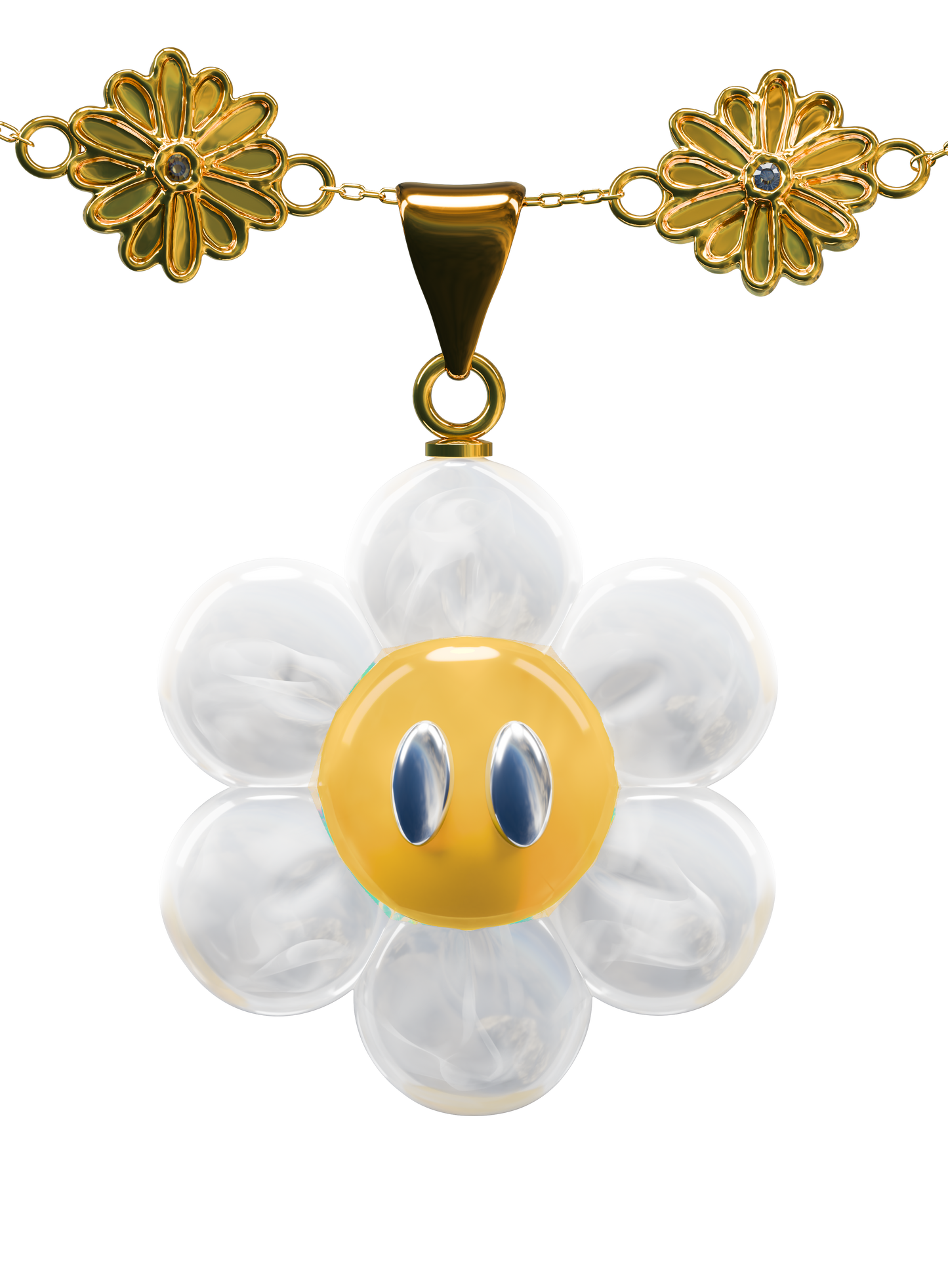 Collier Daisy - Plaqué Or 18k