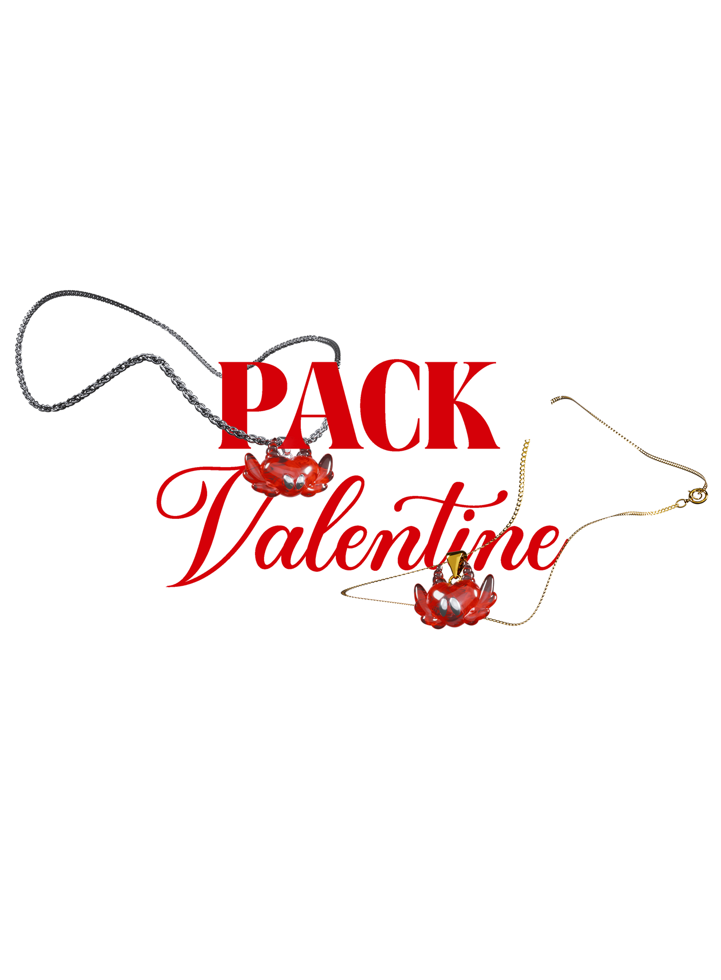 Pack VALENTINE - collier Or + Argent 925